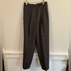 Women’s Giorgio Sant Angelo Gray Plaid 100% wool Pants size 10